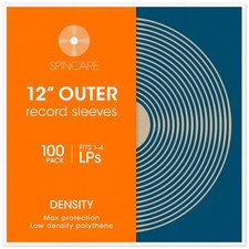 12" Premium Polythene 400 Gauge Outer Vinyl Record LP Sleeves - 100 Pack