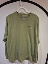 MENS PATAGONIA LONG SLEEVE TEXT LOGO RESPONSIBILI-TEE SIZE LARGE