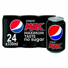 Pepsi Max Soft Drink Can, 330ml - Pack of 24