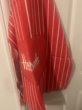 Harrods Red & White Striped with Logo Apron. 100% Cotton