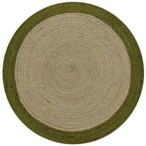 Rug round natural braided jute
