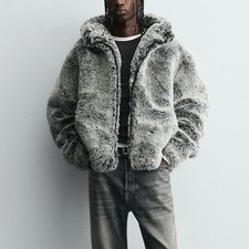 Hooded Faux Fur Jacket Coat