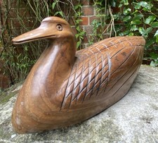 Antique Good Early Old Hand Carved Wooden Decoy Duck Interior Design Art Mascot