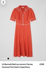 LK Bennett Lou Red Satin Crepe