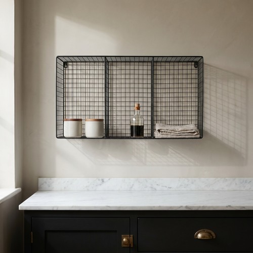 60cm black metal wire - black, wall