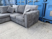 Grey Panel Arm Corner Sofa L