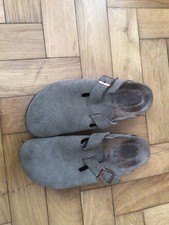 Birkenstock Boston Clogs Taupe Suede Sandals Size 39 UK 6 Birkenstocks 