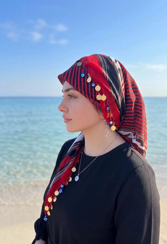 Boho coin headscarf turkish - headscarf,