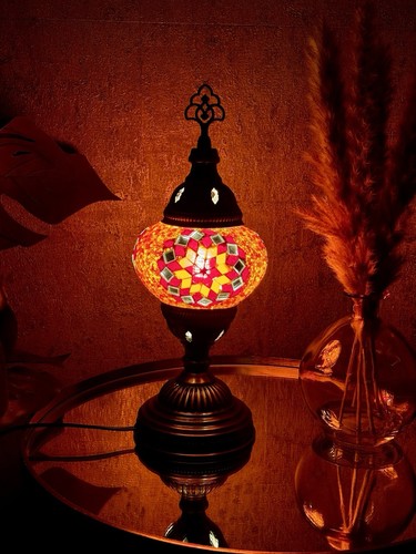 Orange red turkish mosaic - red, desk