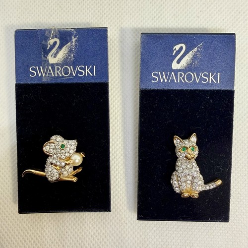 Lot vtg swarovski cat - 2,