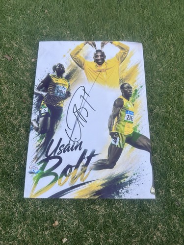 Usain bolt signed photo - a4,