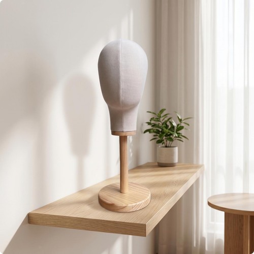Wig stand head form linen - head,