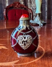 Antique bottle silver heart - antique,
