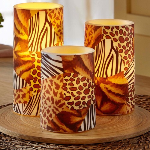 Set animal print - real, wax