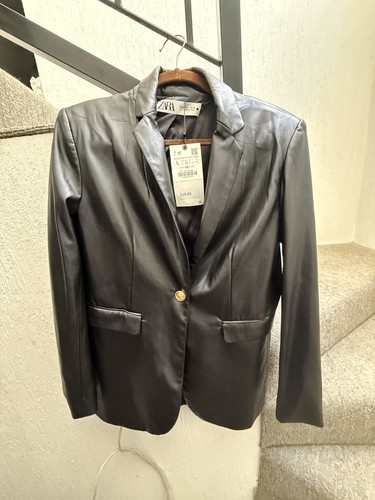 Zara nwt faux - leather, black