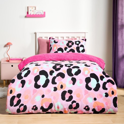 Ohs leopard bedding set - set, sherpa