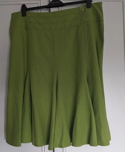Green linen blend - skirt, godet