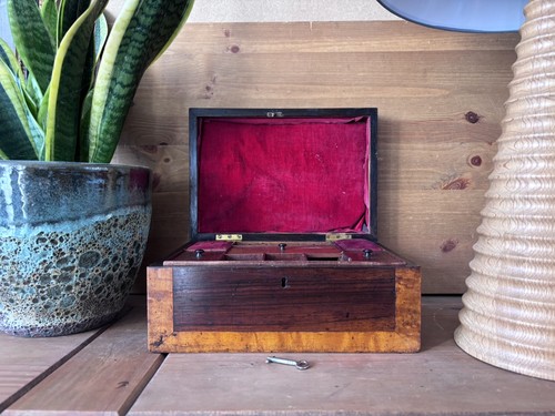 Antique walnut sewing - an, box