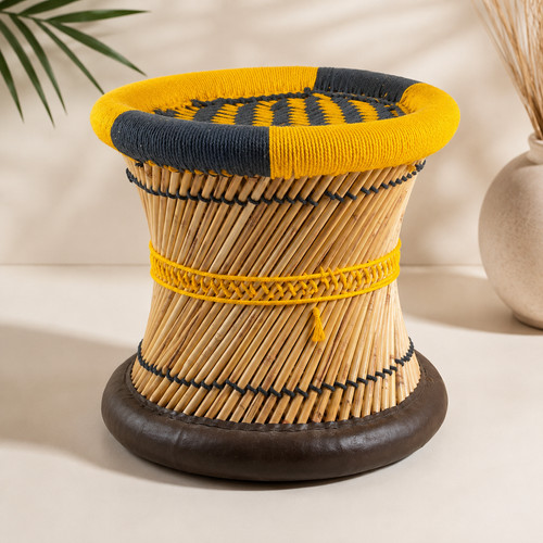 Handmade woven bamboo - stool, |