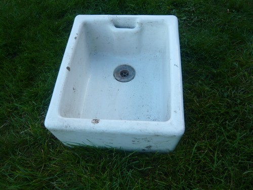 Antique belfast sink planter - antique,