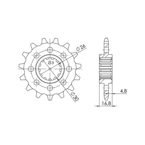 Sgr sprocket p520 - sgr, p520-d16