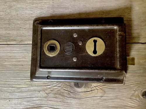 Rim lock reclaimed brass - -,