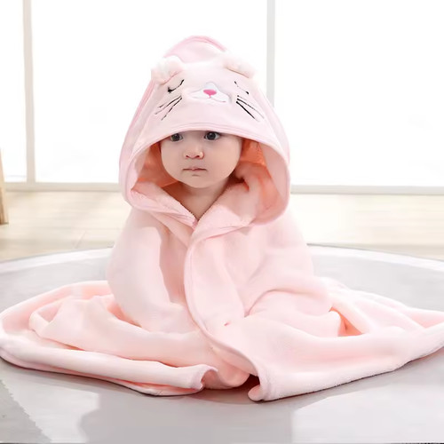 Cartoon baby hooded bath - baby,