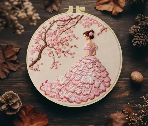 Embroidery kit beginners lady - embroidery, beginners-