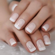 French tip fake nails sets - french,