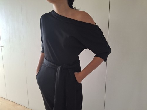 Black jumpsuit off the - black,