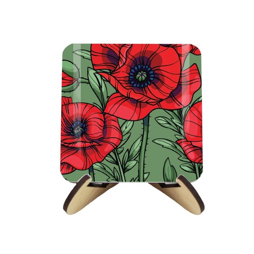 Poppies coasters stand - coasters,