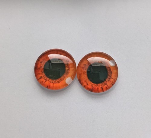 Brown amber glass cabachon - ,