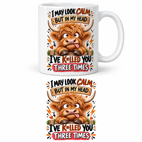 Funny calm highland cow - highland, 11oz