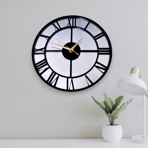 Round skeleton clock - clock,, silver