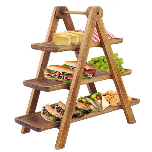 Tier wooden serving display - tier,
