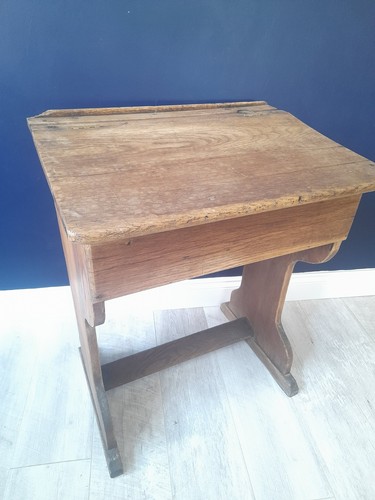 Vintage oak school desk - oak,