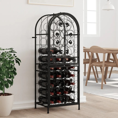 Wine rack for bottles - wine, black