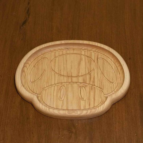Wood mushroom tray mario - tray,