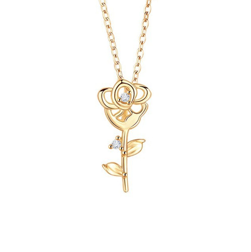 Dainty rose pave pendant - rose,