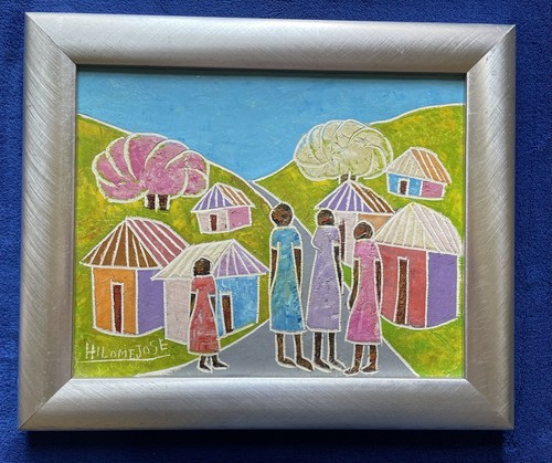 Framed original acrylic oil - framed,