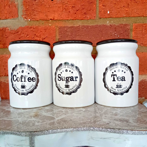 Ceramic coffee tea sugar - coffee,