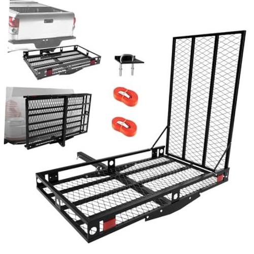Hitch cargo carrier with - carrier, ramp