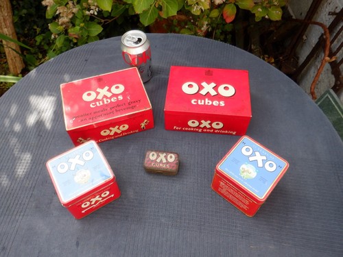 Lot vintage oxo tins - vintage,
