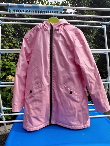 Girls pink rain coat - m&s,