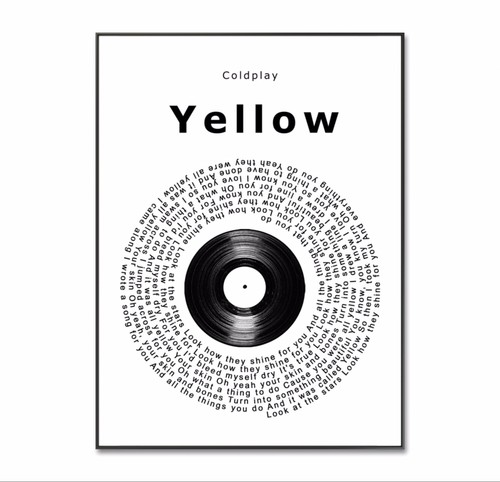 Coldplay poster yellow - coldplay, vinyl