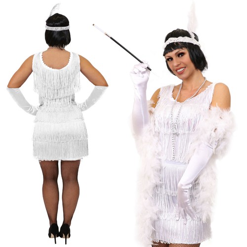 1920 deluxe white flapper - deluxe,
