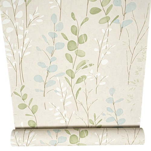 Beige floral leaf wallpaper - floral,