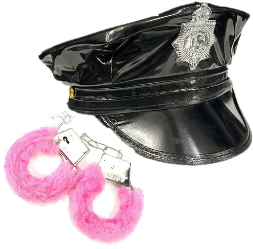 Police hat set handcuffs - police,