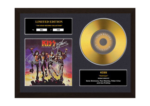 Kiss signed gold disc album - kiss,