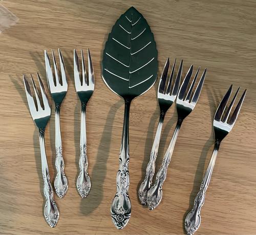 Cake knife and - knife, six